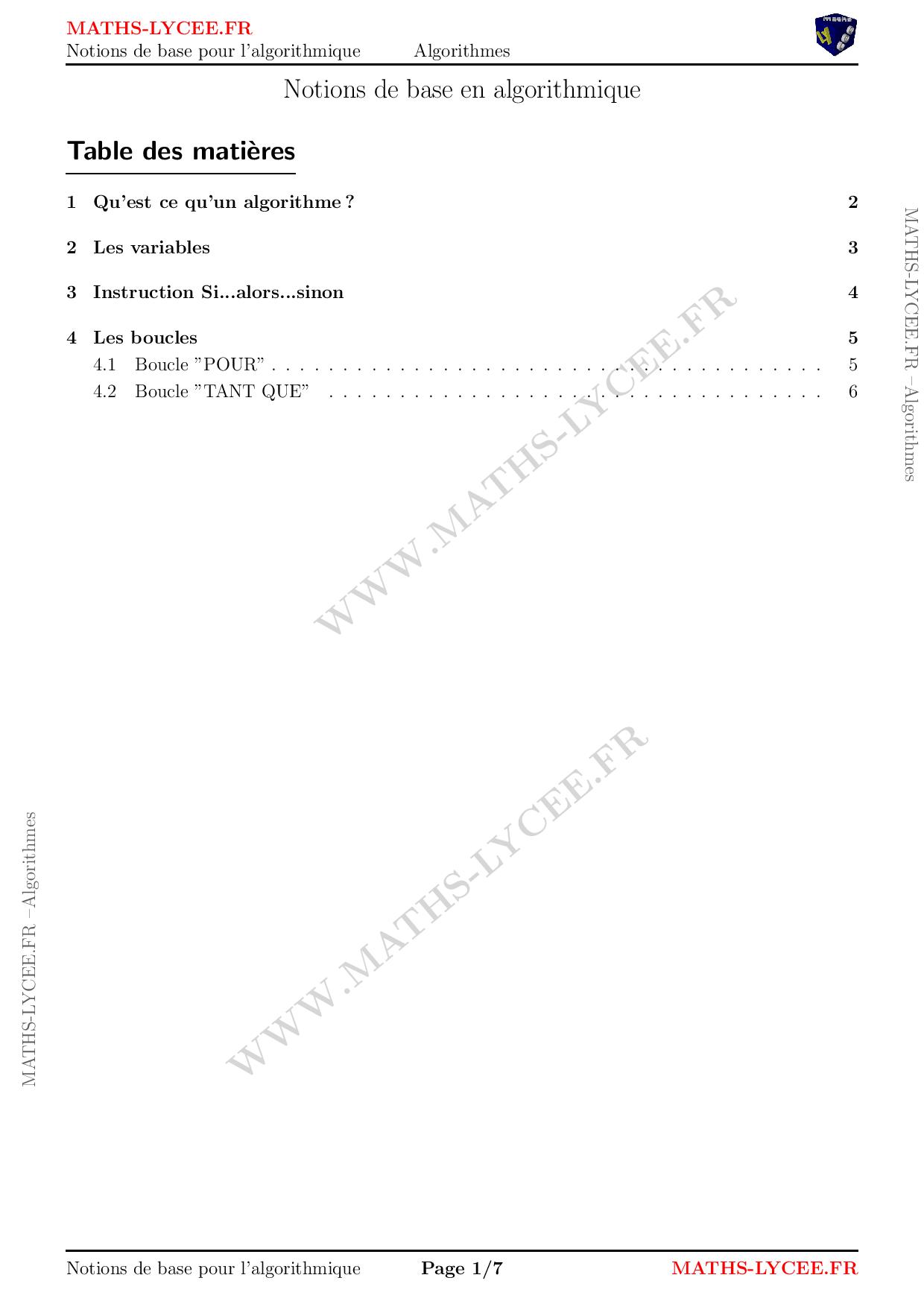 MATHS-LYCEE.FR cours et exemples corrigés chapitre Fonctions: généralités