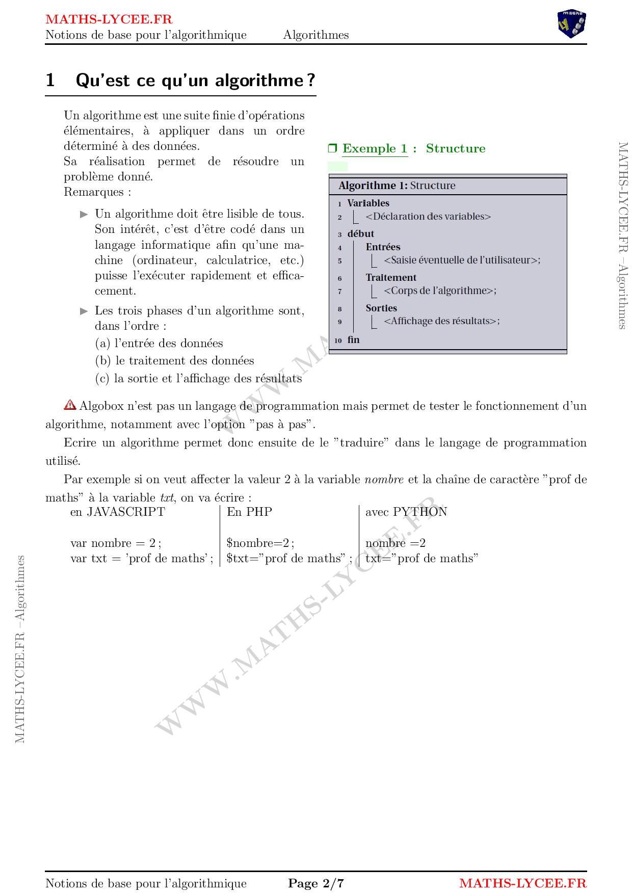 MATHS-LYCEE.FR cours et exemples corrigés chapitre Fonctions: généralités