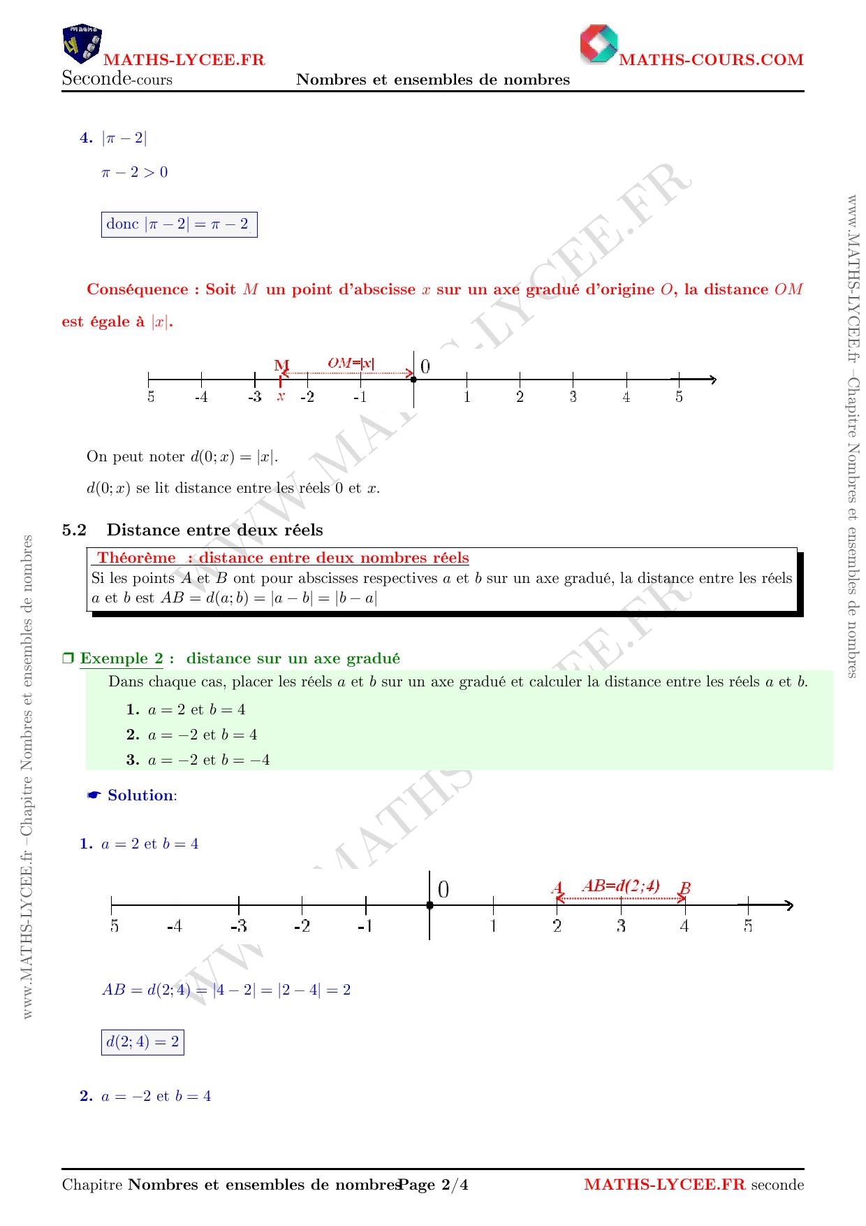 Ensembles De Nombres Seconde Exercices Corrigés Pdf